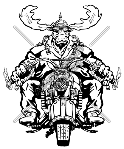 416x500 Skeleton On Motorcycle Clipart