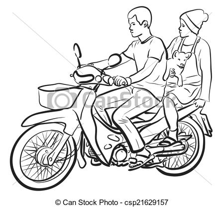 450x417 Two People On A Motorcycle Clipart