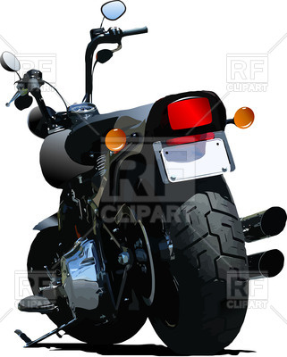 321x400 Motorcycle (Motorbike) Rear Side View Royalty Free Vector Clip Art