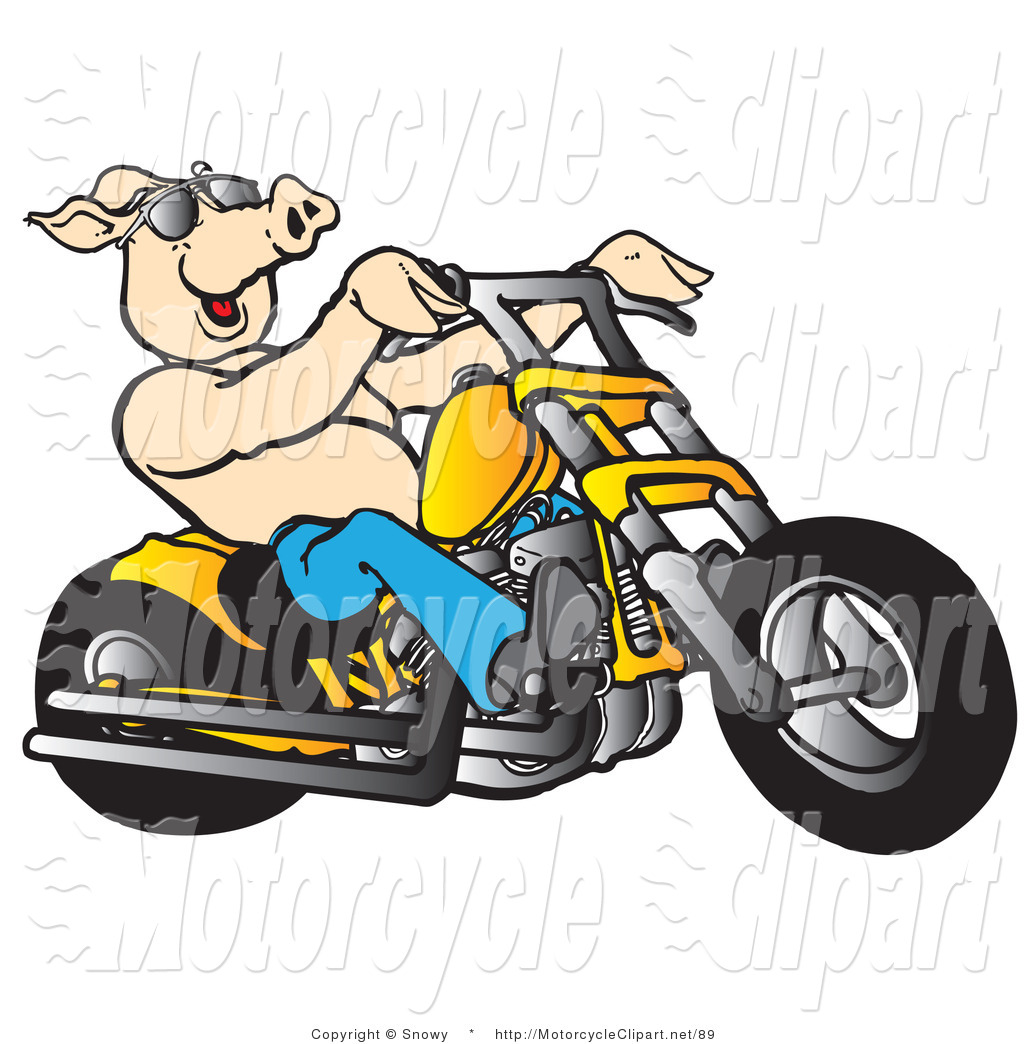 1024x1044 Pig On Motorcycle Clipart