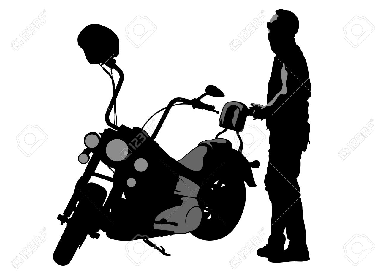 1300x919 Biker Clipart Old Motorcycle