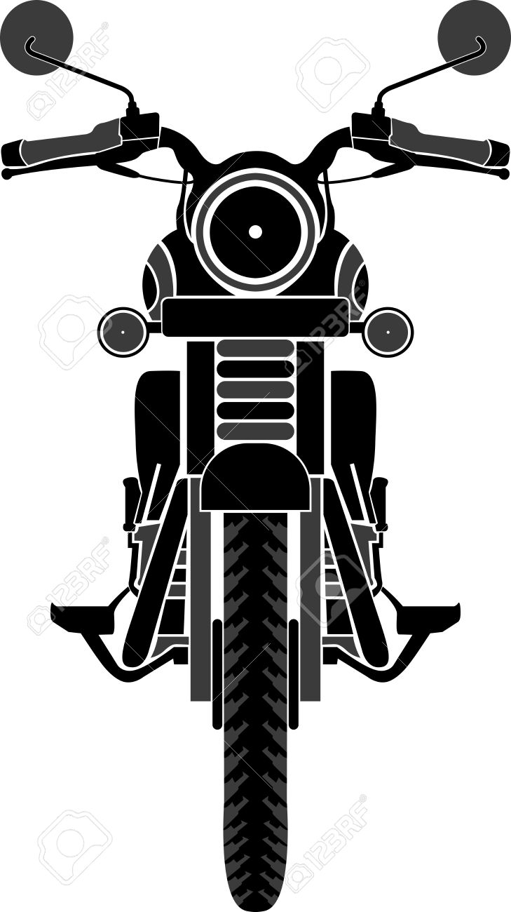 729x1300 Illustration Art Of A Bike Front View With Isolated Background