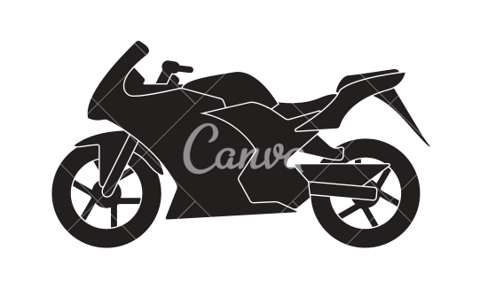 550x344 Motorbike Silhouette Vector Icon