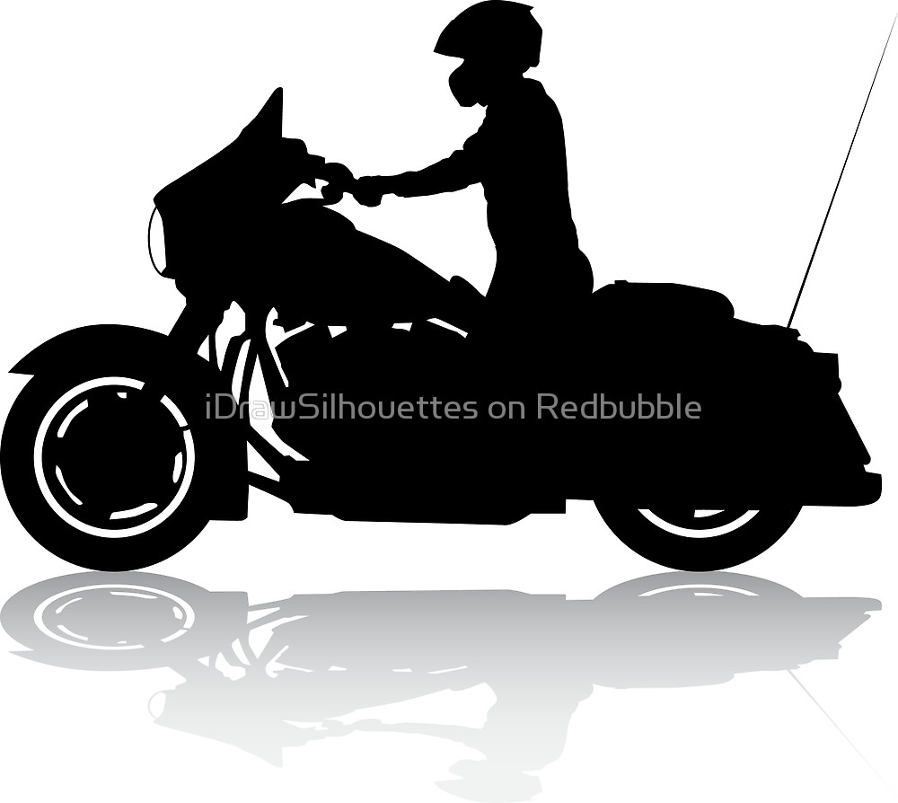 1000x894 Cruiser Motorcycle Silhouette With Rider Amp Shadow By