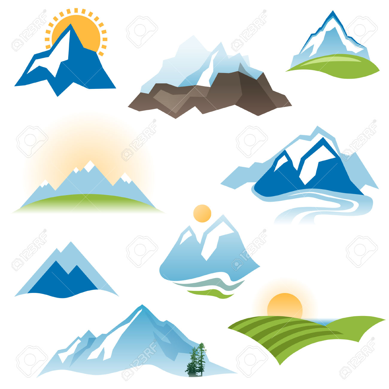 1300x1300 Valley Clipart Mountain Sun