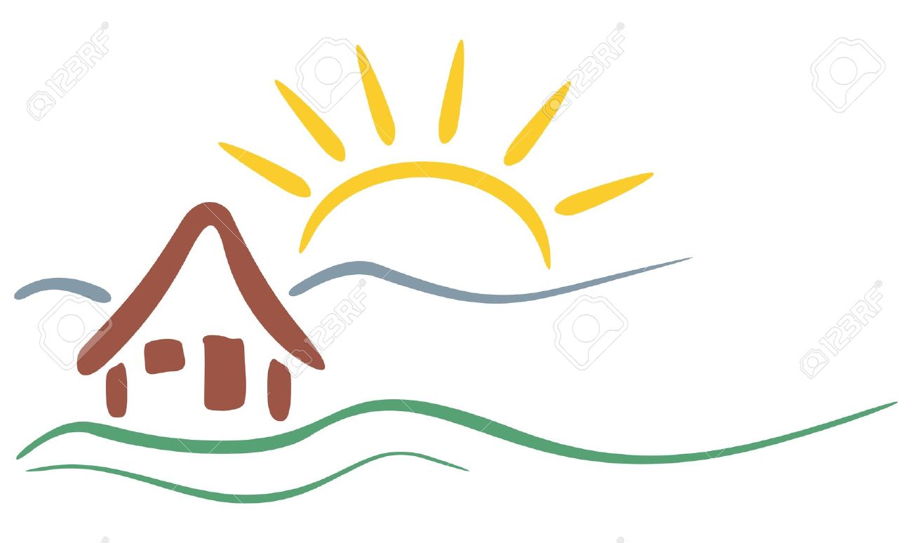 1300x774 Clipart House Mountain Sun