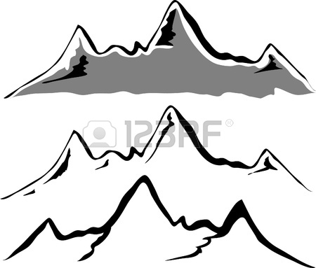 450x383 Mountain Black And White Clipart