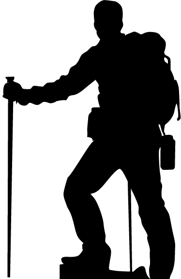 374x575 Mountain Climber Silhouette Sticker