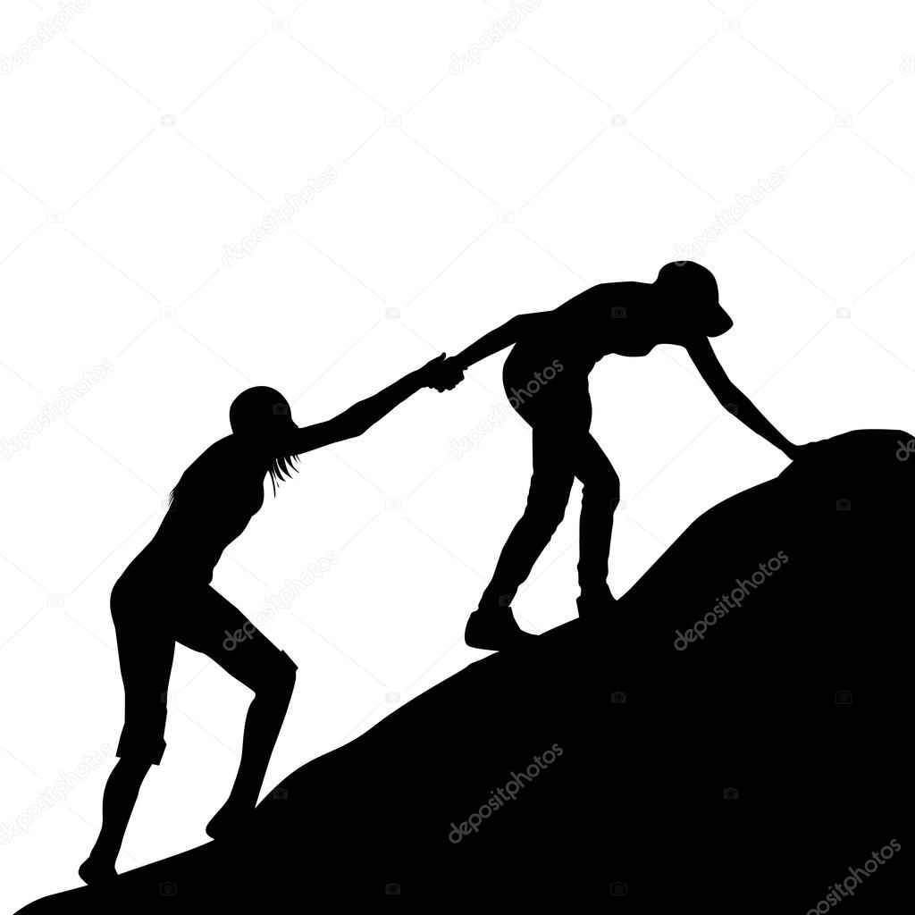 1024x1024 Girl Giving Helping Hand To Her Friend To Climb Up The Last Sect