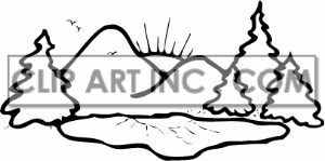 300x149 Scenic Clipart Black And White