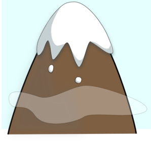 298x279 Brown Mountain With Sky And Clouds Clip Art