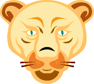 300x269 Lion Face Cartoon Clip Art