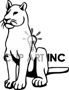 231x300 Mountain Lion Clipart Black And White