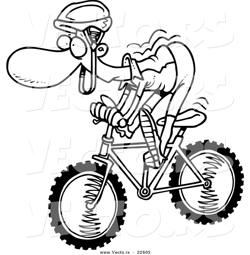 1024x1044 Vector Of A Cartoon Mountain Biker