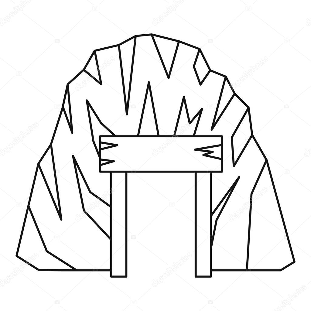 1024x1024 Mine In Mountain Icon, Outline Style Stock Vector Ylivdesign