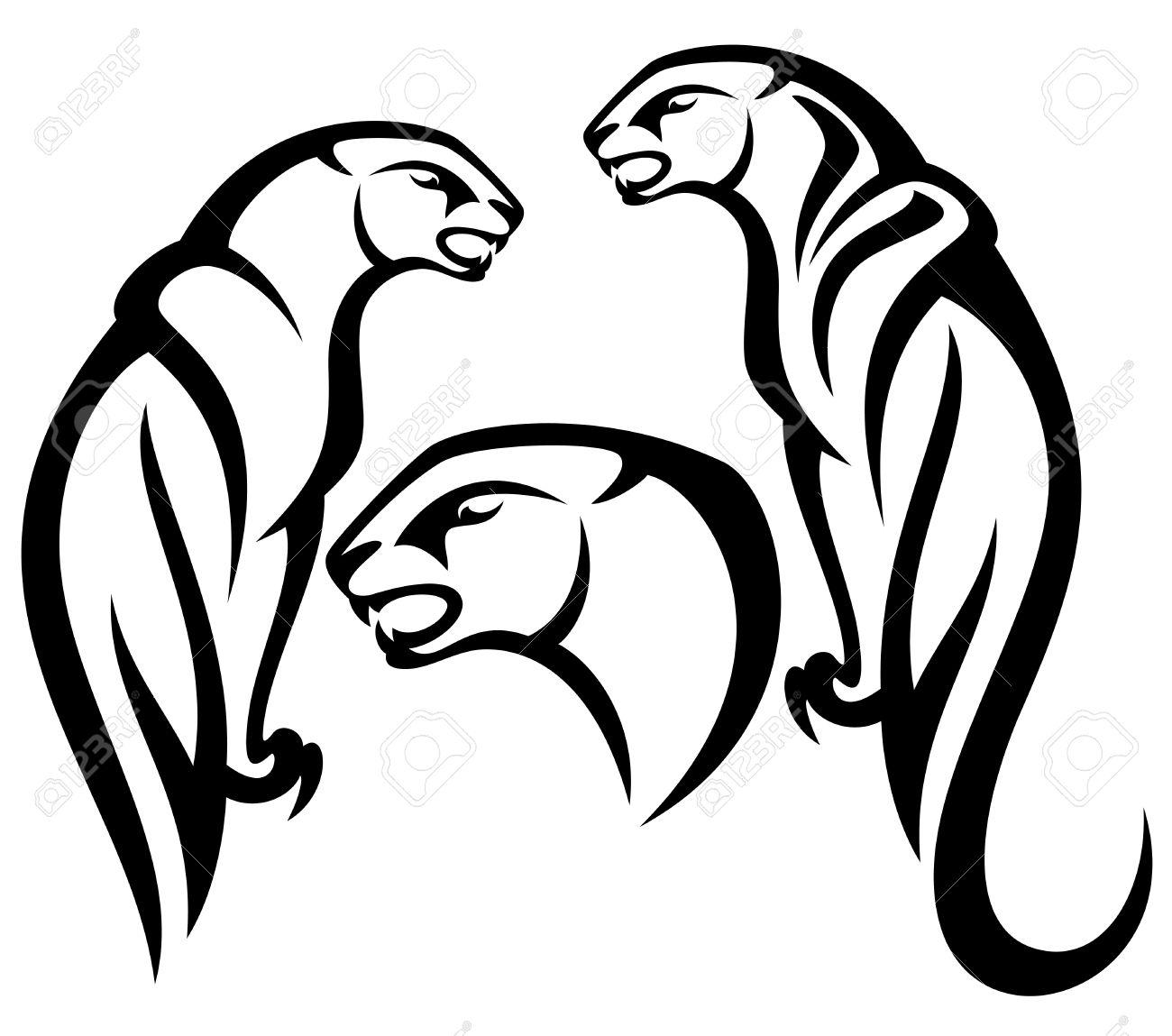 1300x1149 Panther Clipart Outline