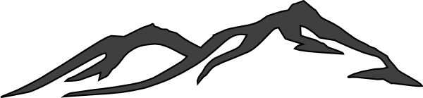 600x139 Mountain Clipart Black And White