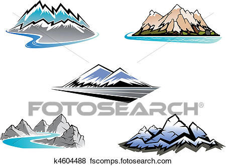 450x331 Clip Art Of Mountain Peaks K4604488