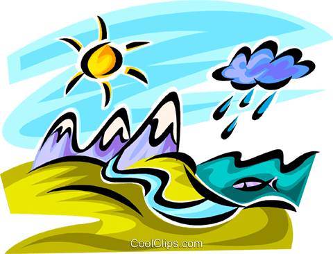 480x366 Mountain Range With Rain Clouds Royalty Free Vector Clip Art