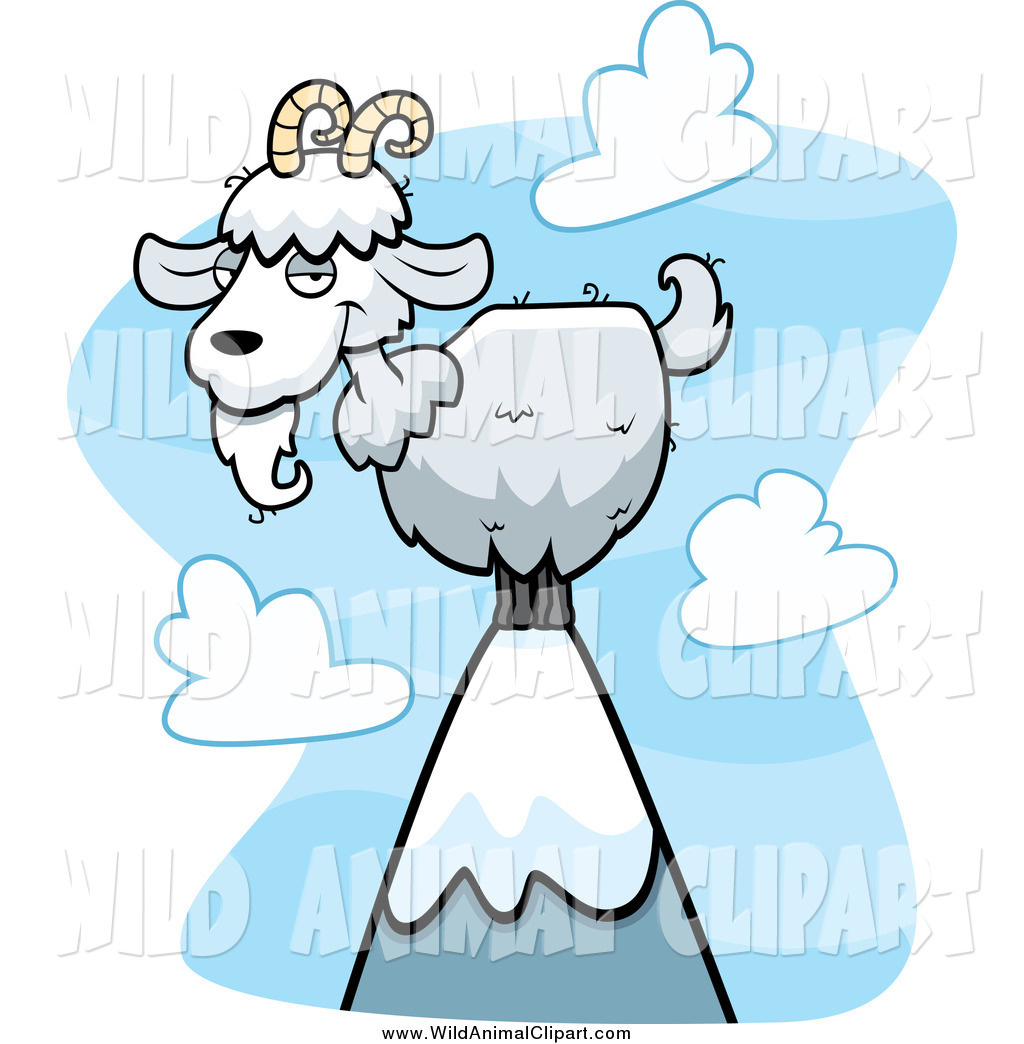 1024x1044 Clip Art Of A White Goat On Top Of A Mountain By Cory Thoman