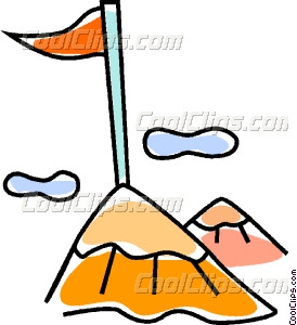 274x300 Flag On The Top Of A Mountain Vector Clip Art