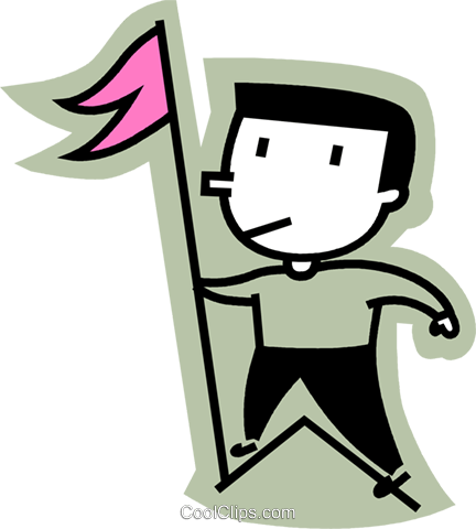 432x480 Man Reaching The Top Of The Mountain Royalty Free Vector Clip Art