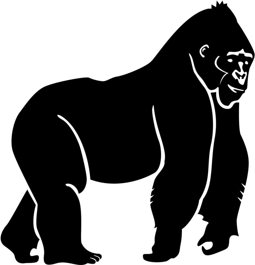 830x862 Gorilla Clipart Black And White