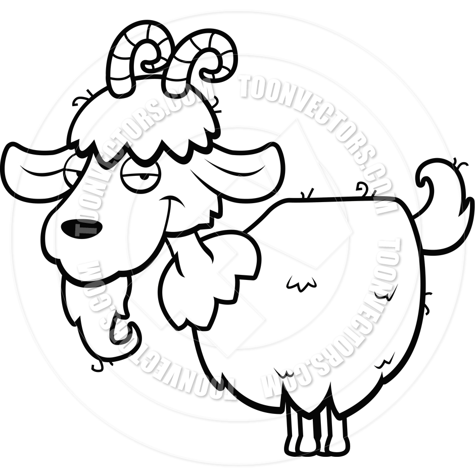 940x940 Mountain Goat (Black And White Line Art) By Cory Thoman Toon