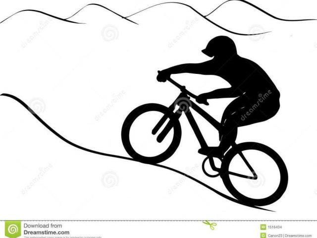 640x480 Royalty With Mountain Bike Clip Art Silhouette Shadow On