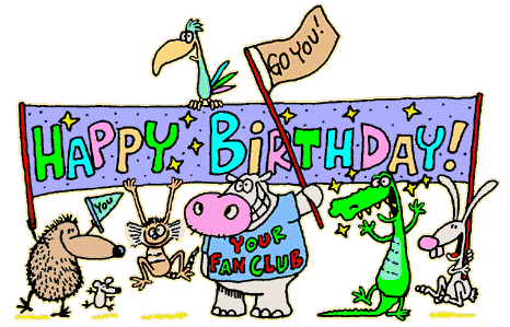 466x299 Happy Birthday Pictures That Move Animated Cake And Party Clip Art