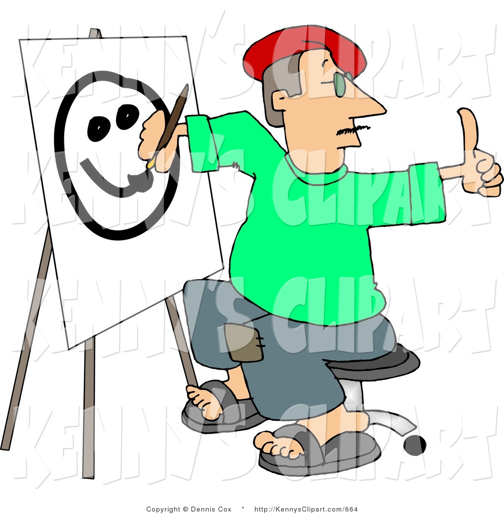 1024x1044 Clip Art Of A Male Artist Telling His Model Not To Move As He