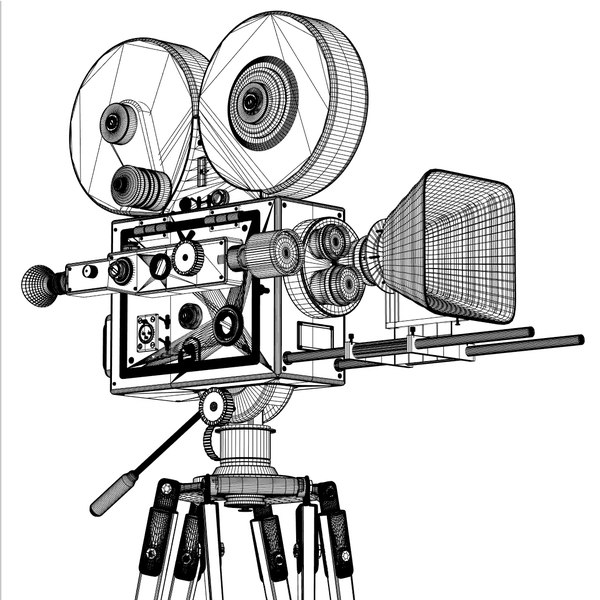 600x600 Image Gallery Old Movie Camera Drawing