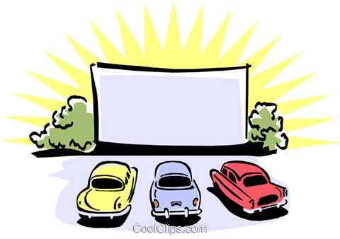 480x338 Drive In Movie Theatre Royalty Free Vector Clip Art Illustration