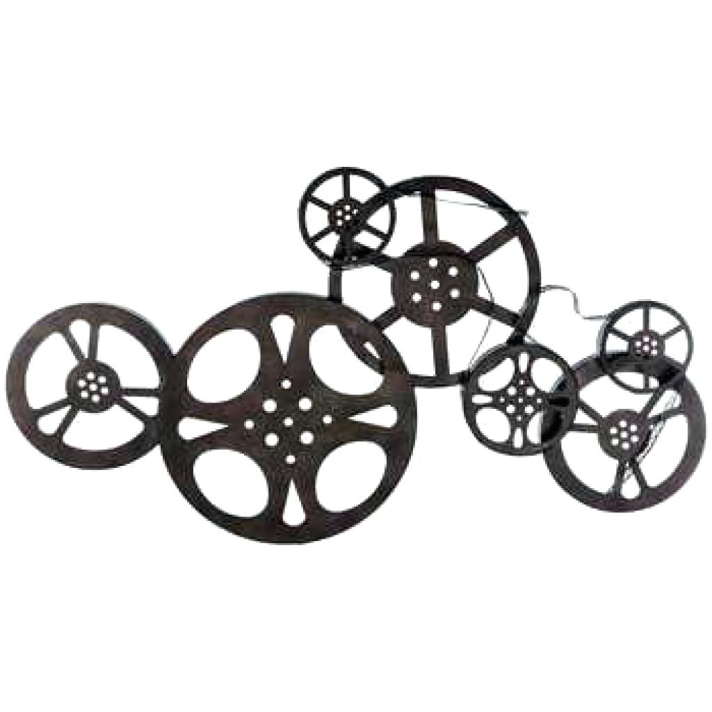 1024x1024 Wall Decor And Movie Camera Framed Theater Wall Four Film Reels