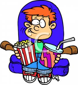 273x300 Kid Sitting In A Movie Theater Seat With Popcorn And A Drink