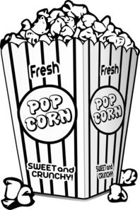 198x297 Popcorn Black And White Clip Art