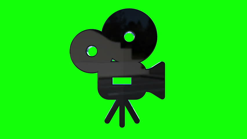 852x480 The Film Turns The Projector. Studio Green Screen Silhouette Stock