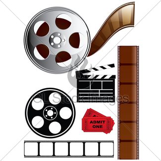 325x325 Movie Background Film Slate Reel Gl Stock Images