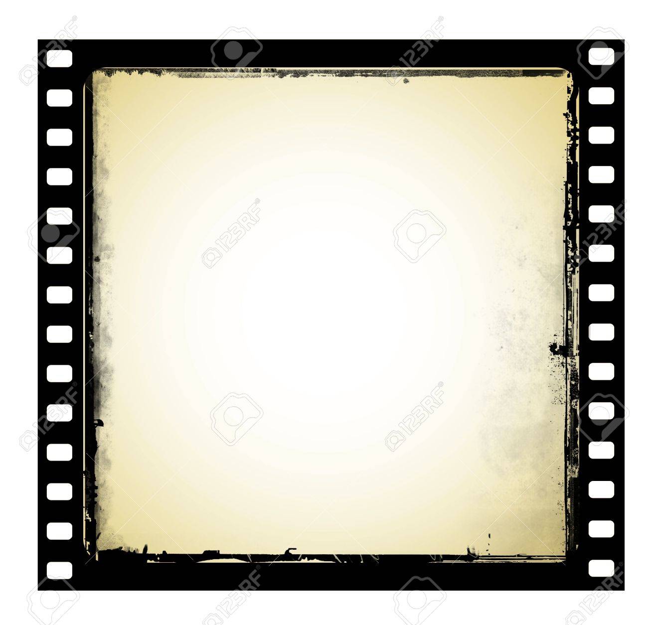 1300x1254 Old Film Frame In Grunge Style Stock Photo, Picture And Royalty