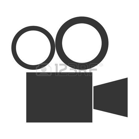 450x450 Black Silhouette Film Projector Sideview Vector Illustration
