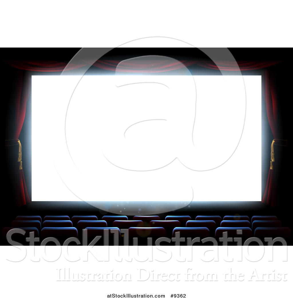 1024x1044 Vector Illustration Of A Bright White Cinema Movie Theatre Screen