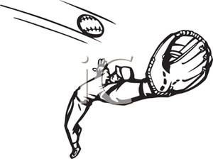 300x224 Outfielder Jumping To Catch A Baseball