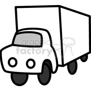 300x300 Royalty Free Black And White Moving Truck 172345 Vector Clip Art