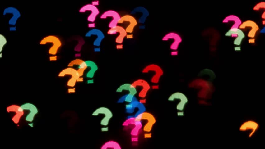 852x480 Abstract Bokeh Shapes Question Marks Moving Stock Footage Video