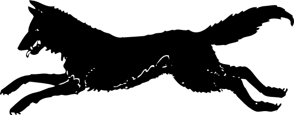600x235 Moving Clipart Wolf