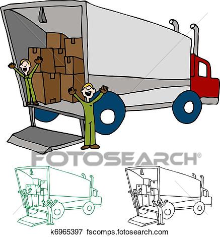 437x470 Clip Art Of Moving Truck Company K6965397