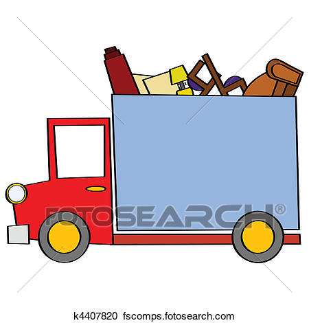 450x470 Clipart Of Moving Truck K4407820