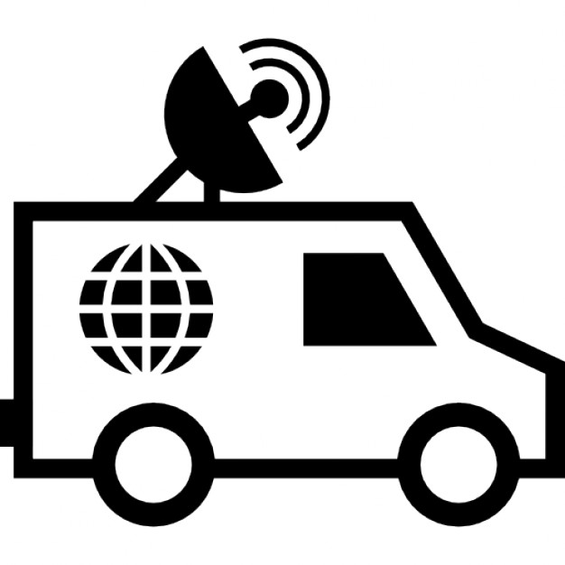 626x626 Journalist Van With Satellite Icons Free Download