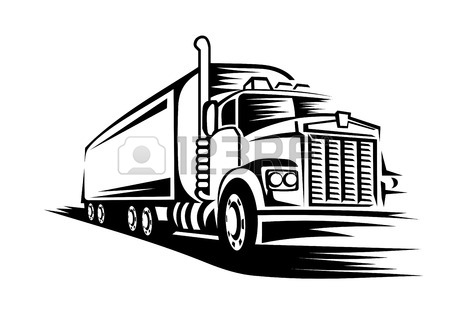 450x311 Logo Illustration Of A Truck With Trailer. Royalty Free Cliparts