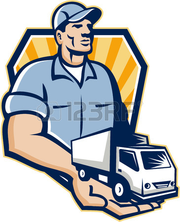 365x450 Illustration Of A Removal Man Delivery Guy With Moving Truck